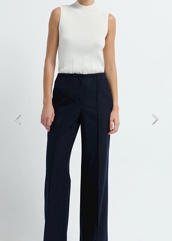 ADL LACİVERT BOL PAÇA PANTOLON - Görsel 4