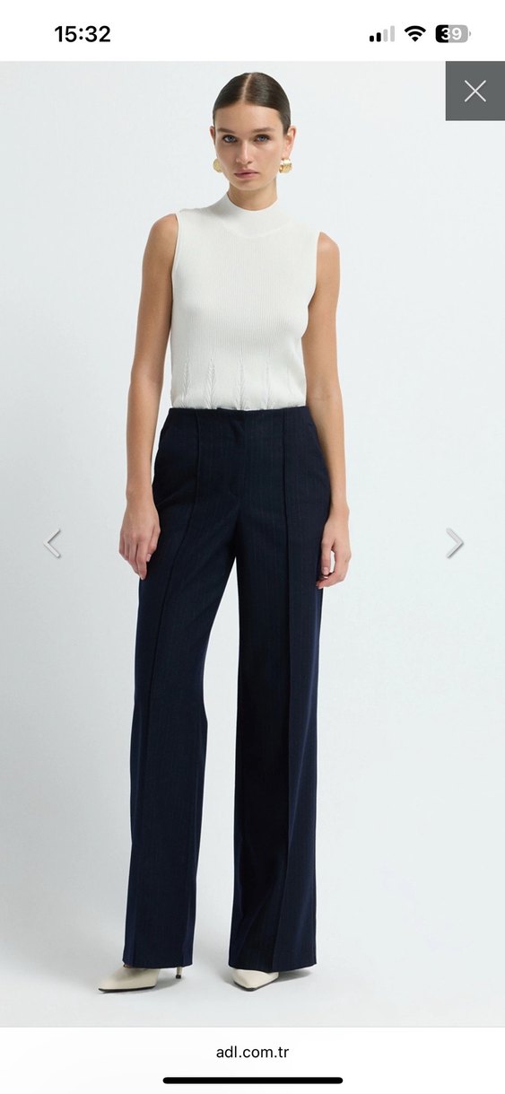 ADL LACİVERT BOL PAÇA PANTOLON - Görsel 4