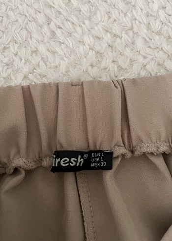 Bej Kadın Pilili Kumaş Pantolon - Görsel 2