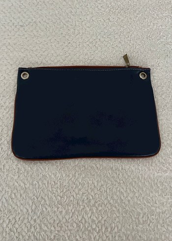 Kürk Detaylı Kırmızı Süet Kadın Clutch Çanta - Görsel 2