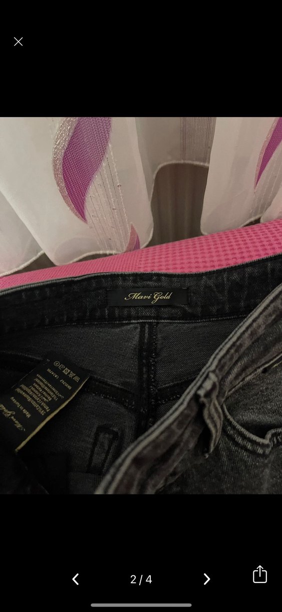 Gri Kadın Normal Boy Dar Kesim Kot Pantolon - Görsel 2