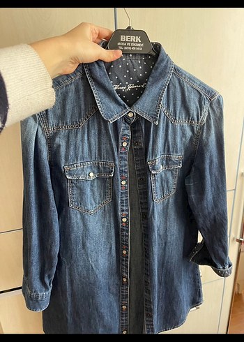 Mavi Jeans Dugmeli Mavi Denim Kadin Gomlek