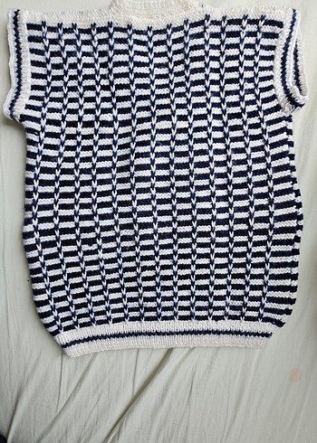 Beyaz Dantelli Kız Örgü Süveter - Görsel 6