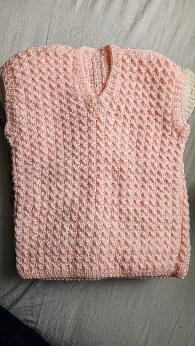 Beyaz Dantelli Kız Örgü Süveter - Görsel 2