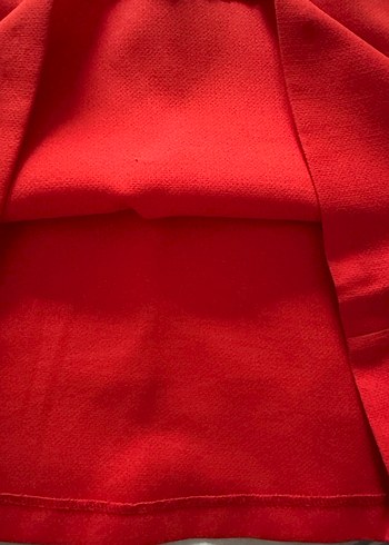 Kırmızı Drapeli Mini Etek - Görsel 3