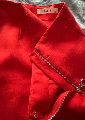 Kırmızı Drapeli Mini Etek - Görsel 6