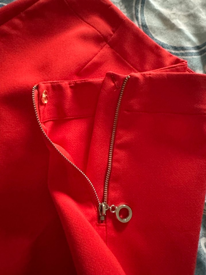 Kırmızı Drapeli Mini Etek - Görsel 4