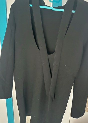 Kadın Siyah Uzun Kollu Dar Kesim Kazak - Görsel 3