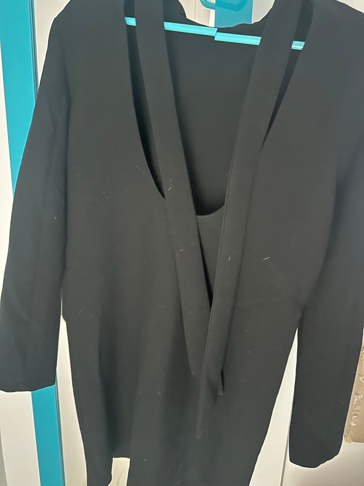 Kadın Siyah Uzun Kollu Dar Kesim Kazak - Görsel 3