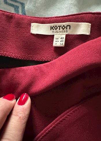 Bordo Drapeli Midi Mini Etek - Görsel 3