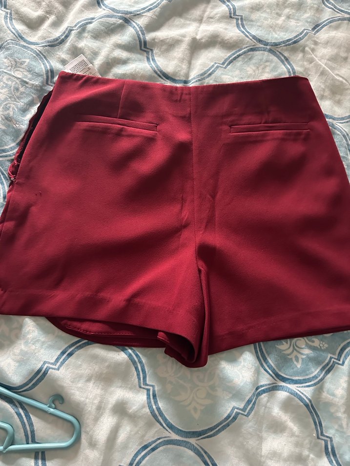 Bordo Drapeli Midi Mini Etek - Görsel 4