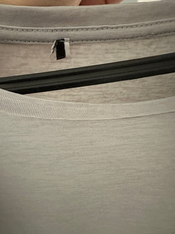 Gri Keten Kolsuz Hamile Bluzu - Görsel 4