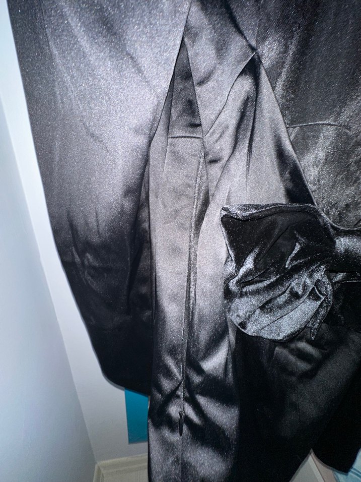 Uzun Siyah Gotik Kadın Elbise - Görsel 3