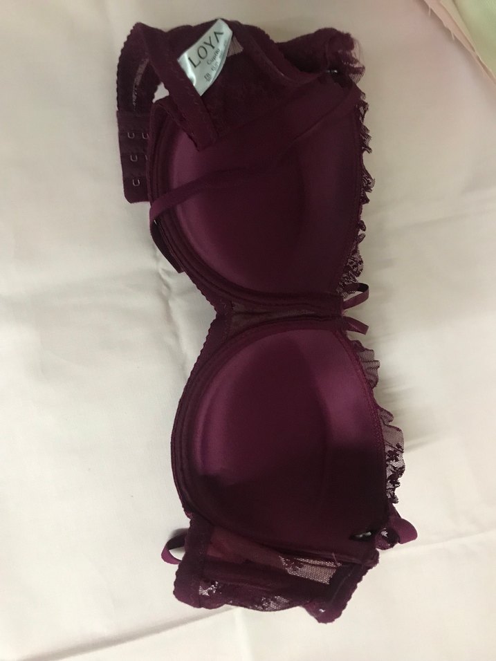 Bordo Dantelli Goth Sütyen kullanılmış - Görsel 2