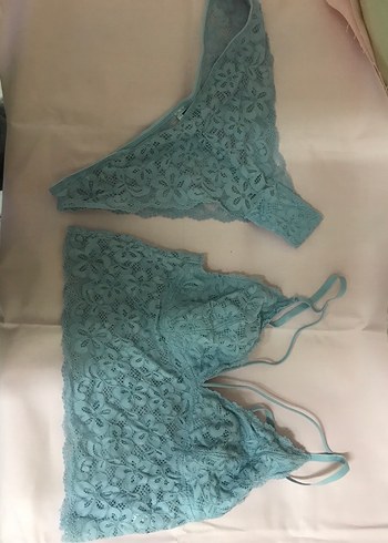 NBB Mavi Dantel Kullanılmış iç çamaşır takımı - Görsel 4