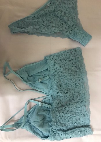 NBB Mavi Dantel Kullanılmış iç çamaşır takımı - Görsel 3