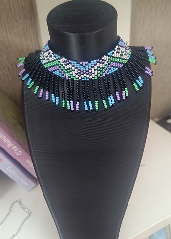 Etnik Desenli Renkli Boncuklu Kolye - Görsel 2