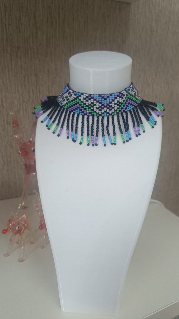 Etnik Desenli Renkli Boncuklu Kolye - Görsel 3