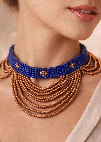 Renkli Boncuklu Bohem Choker Kolye - Görsel 5