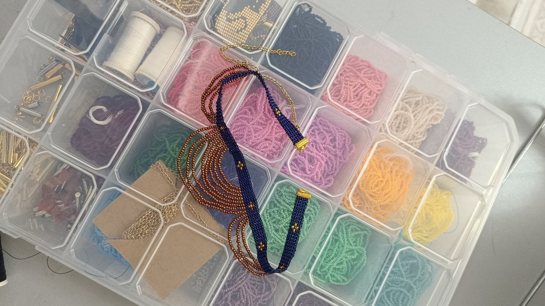 Renkli Boncuklu Bohem Choker Kolye - Görsel 3