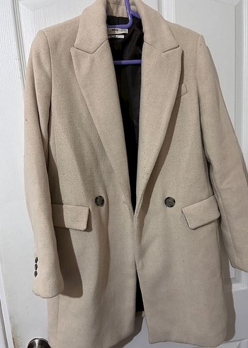 Mango Bej Blazer Kadın Kaban Ceket - Görsel 4