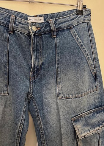 Zara Kargo Denim Jean Pantolon - Görsel 4