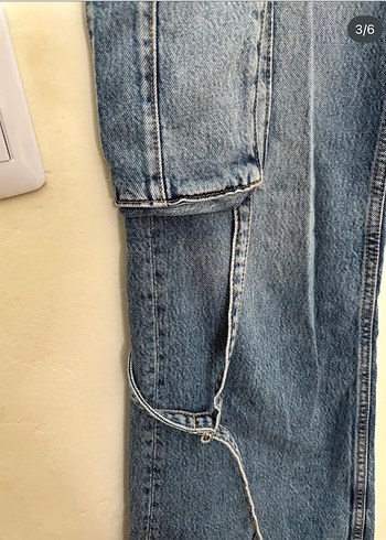 Zara Kargo Denim Jean Pantolon - Görsel 3