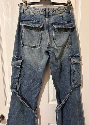 Zara Kargo Denim Jean Pantolon - Görsel 7