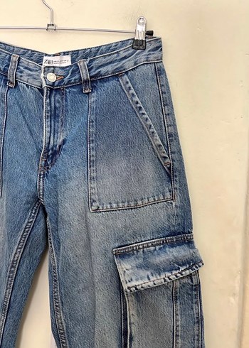 Zara Kargo Denim Jean Pantolon - Görsel 2