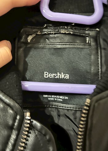 Bershka Siyah Deri Ceket - Rahat Kesim - Görsel 6
