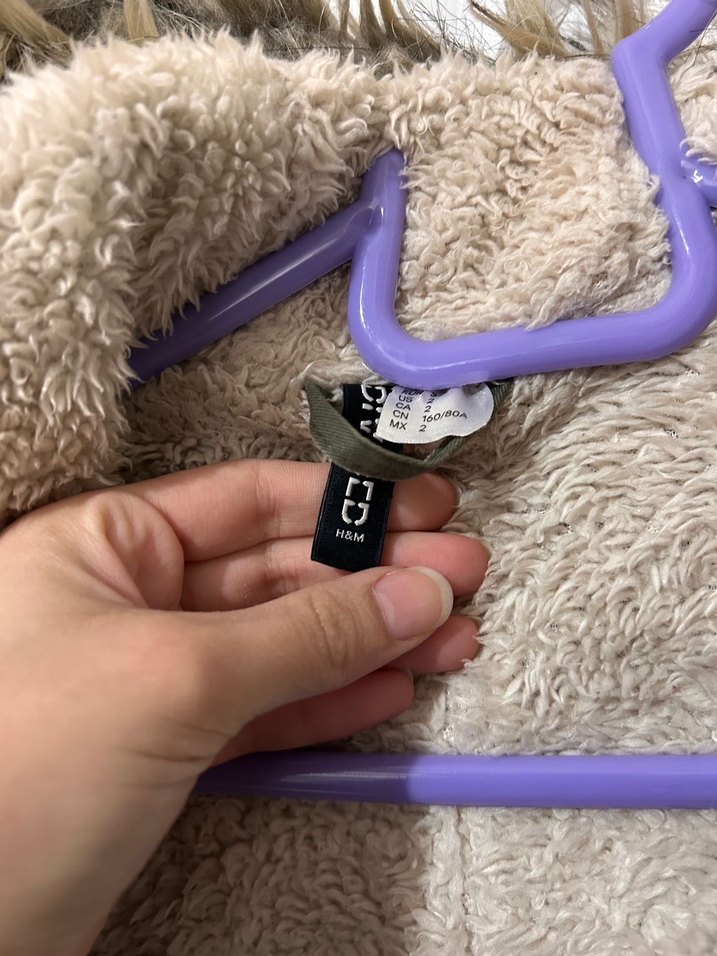 H&M Haki Kadın Suni Kürklü Kışlık Mont - Görsel 2