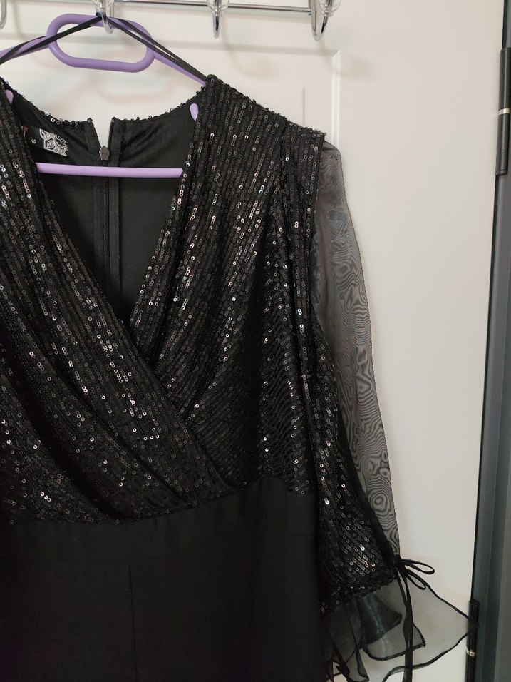 Uzun Siyah Gotik Kadın Tulum - Görsel 4