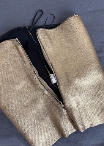 zara Kadın Altın Rengi Mini Straplez Büstiyer - Görsel 4