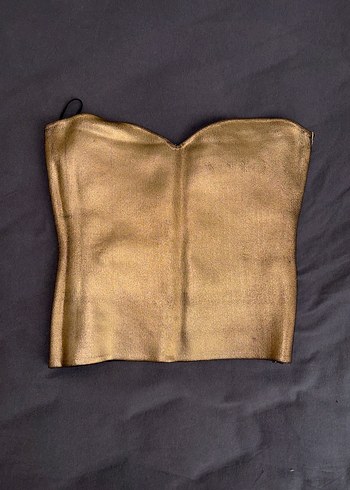 zara Kadın Altın Rengi Mini Straplez Büstiyer - Görsel 2