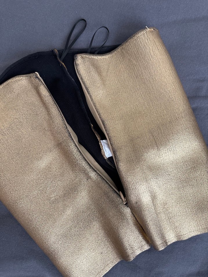 zara Kadın Altın Rengi Mini Straplez Büstiyer - Görsel 4