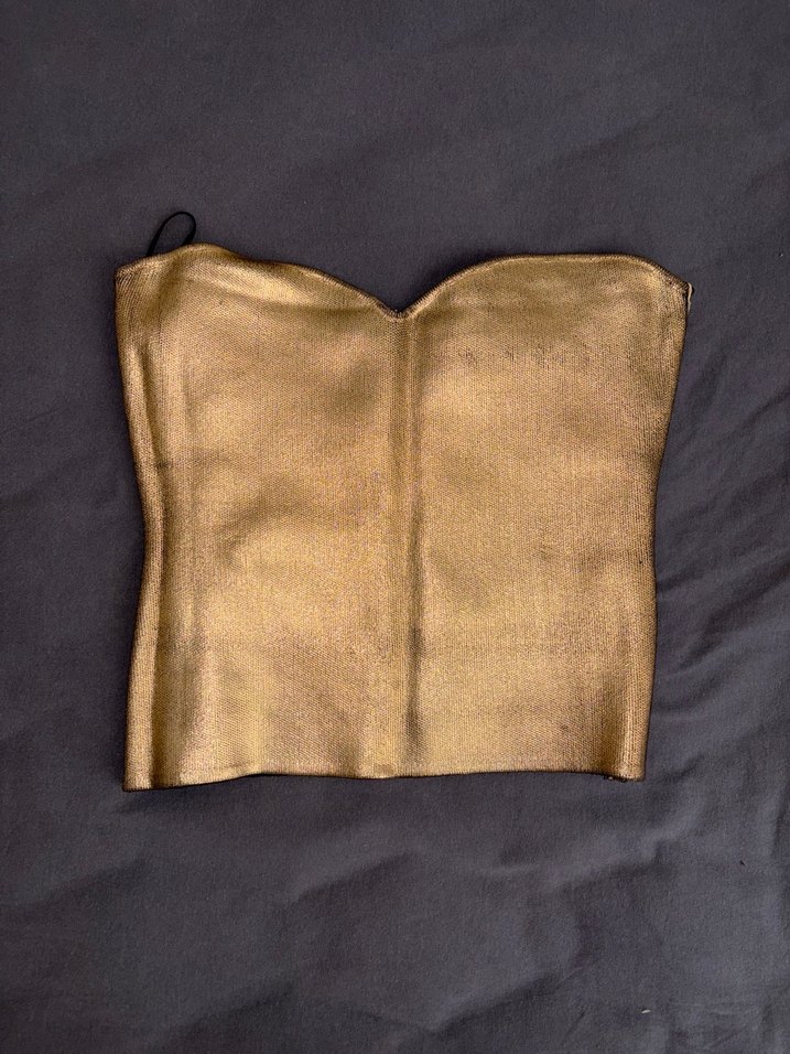 zara Kadın Altın Rengi Mini Straplez Büstiyer - Görsel 2