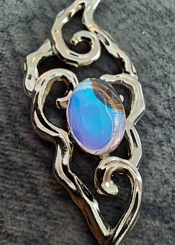 Mavi Taşlı Bohem Metal Saç Tokası - Görsel 2