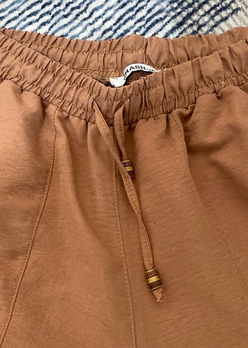 Kadın Kahverengi Pamuklu Rahat Kesim Pantolon - Görsel 2