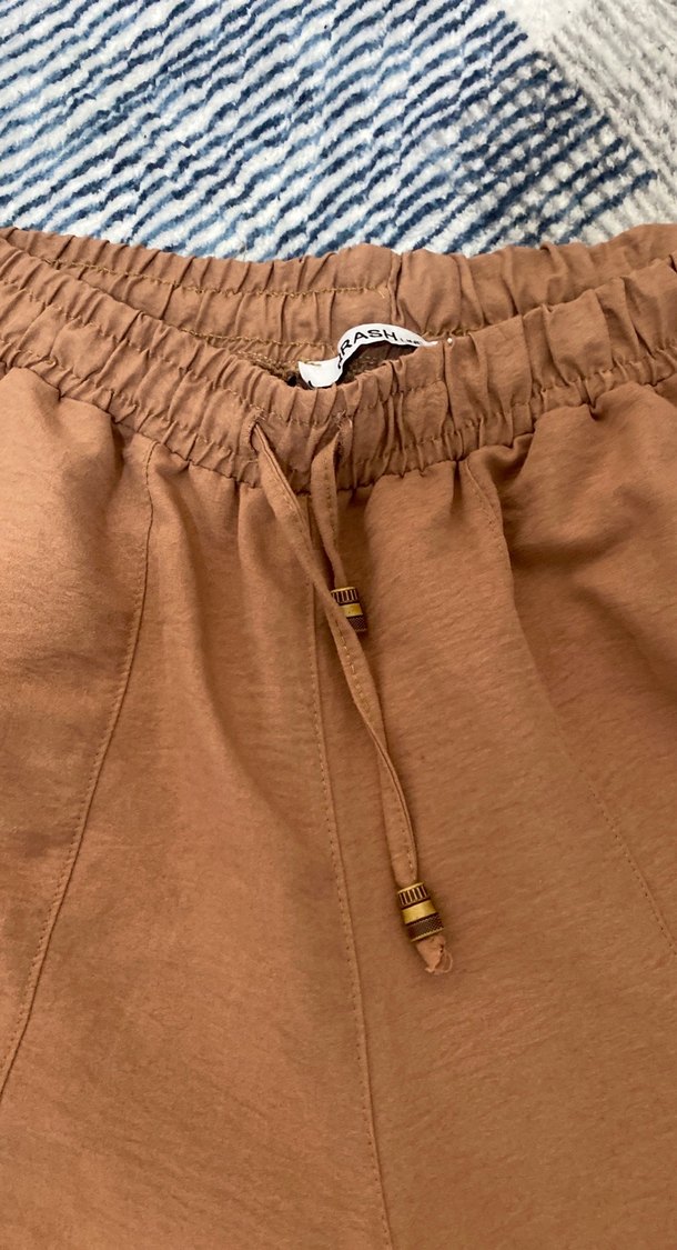 Kadın Kahverengi Pamuklu Rahat Kesim Pantolon - Görsel 2