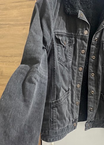 Kadın vintage siyah Kot ceket - Görsel 3