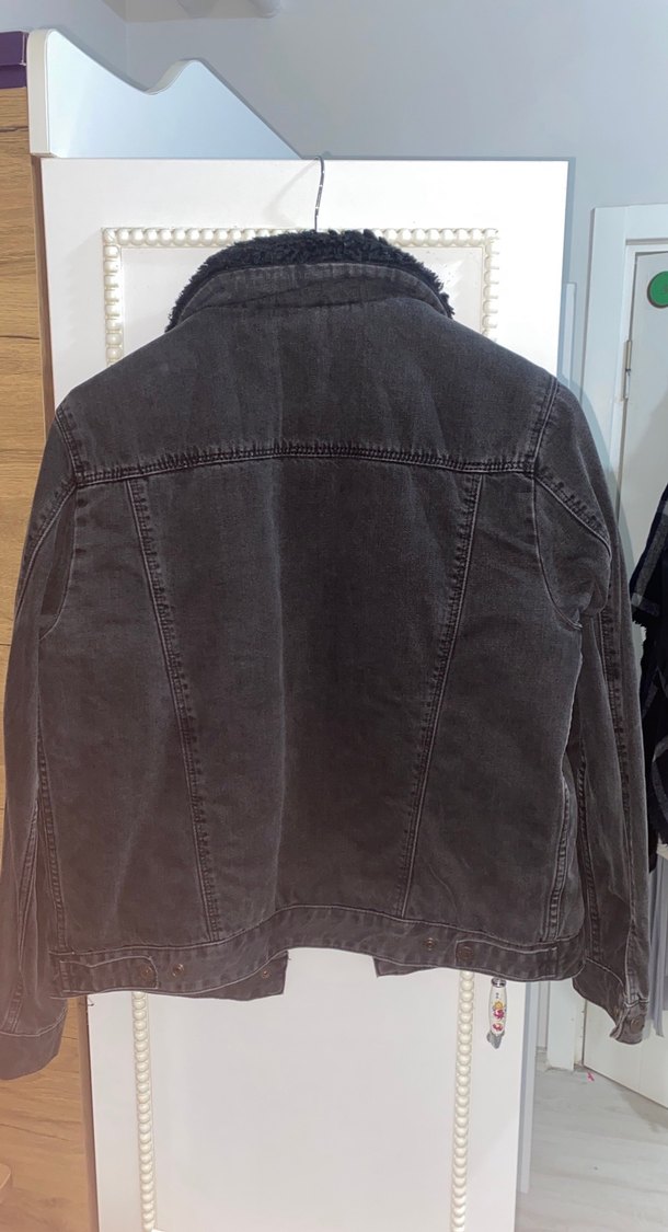 Kadın vintage siyah Kot ceket - Görsel 5