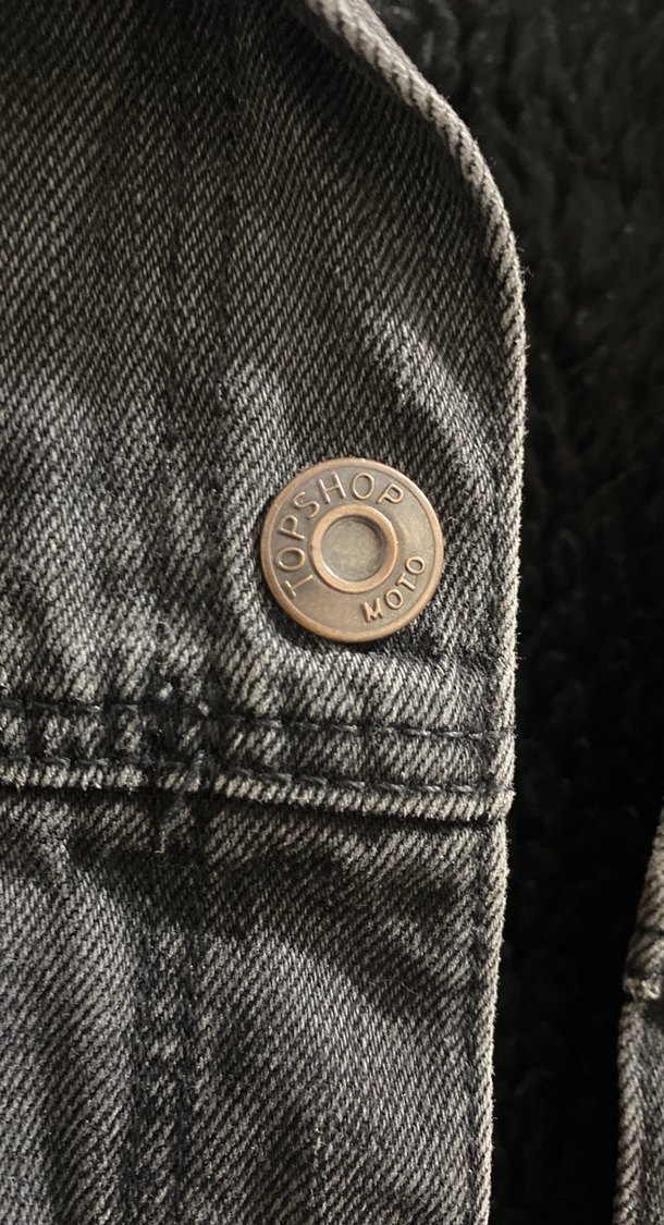 Kadın vintage siyah Kot ceket - Görsel 2