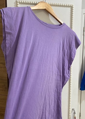 Mor Kısa Kollu Kadın Tişört - Görsel 2