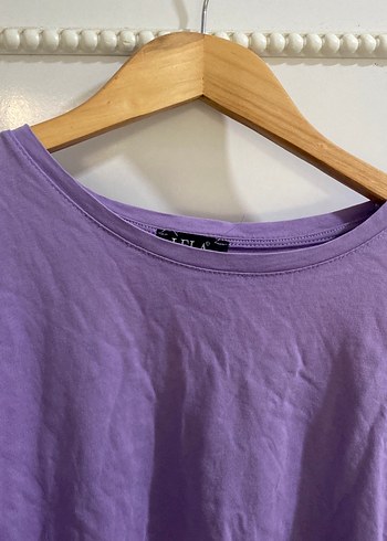 Mor Kısa Kollu Kadın Tişört - Görsel 3