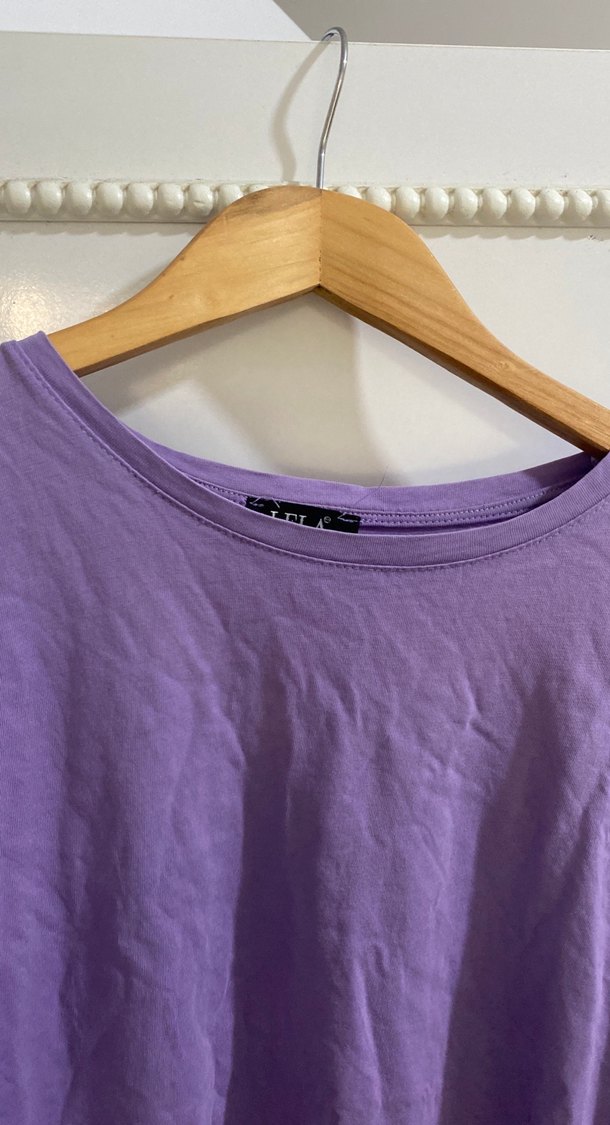 Mor Kısa Kollu Kadın Tişört - Görsel 3