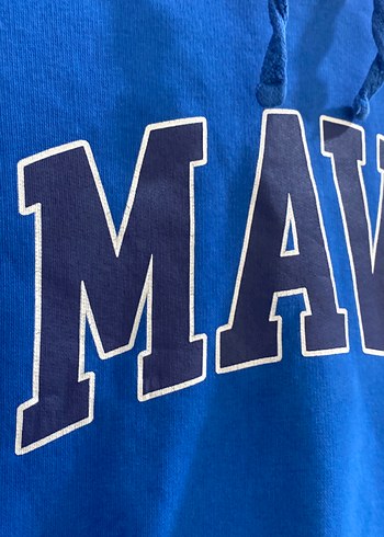 Mavi Kapüşonlu Kadın Sweatshirt - Görsel 4