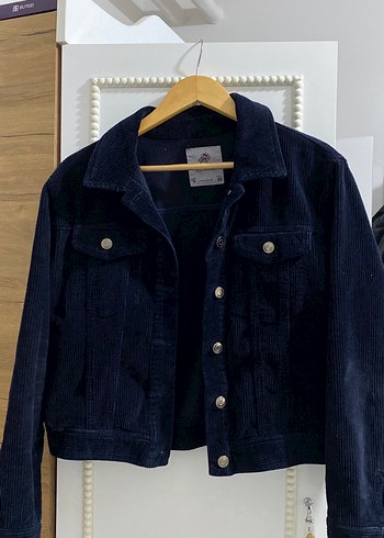 Düğmeli Kadın Mavi Denim Ceket - Görsel 5