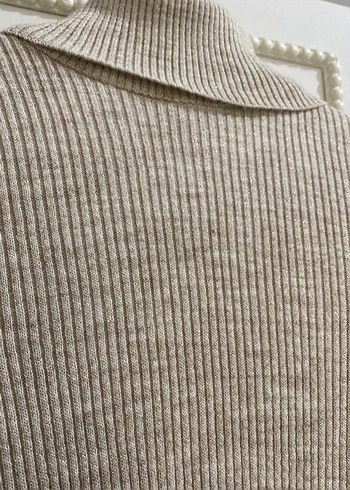 KOTON Bej Balıkçı Yaka Kadın Triko Kazak - Görsel 3