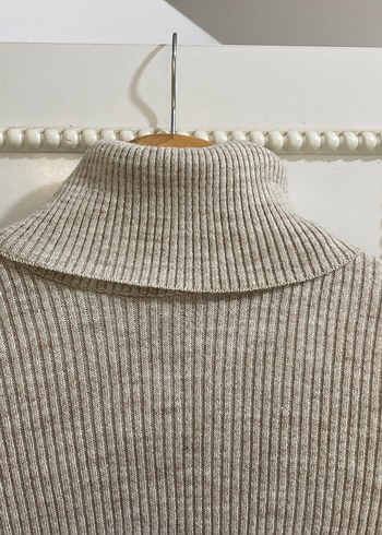 KOTON Bej Balıkçı Yaka Kadın Triko Kazak - Görsel 4