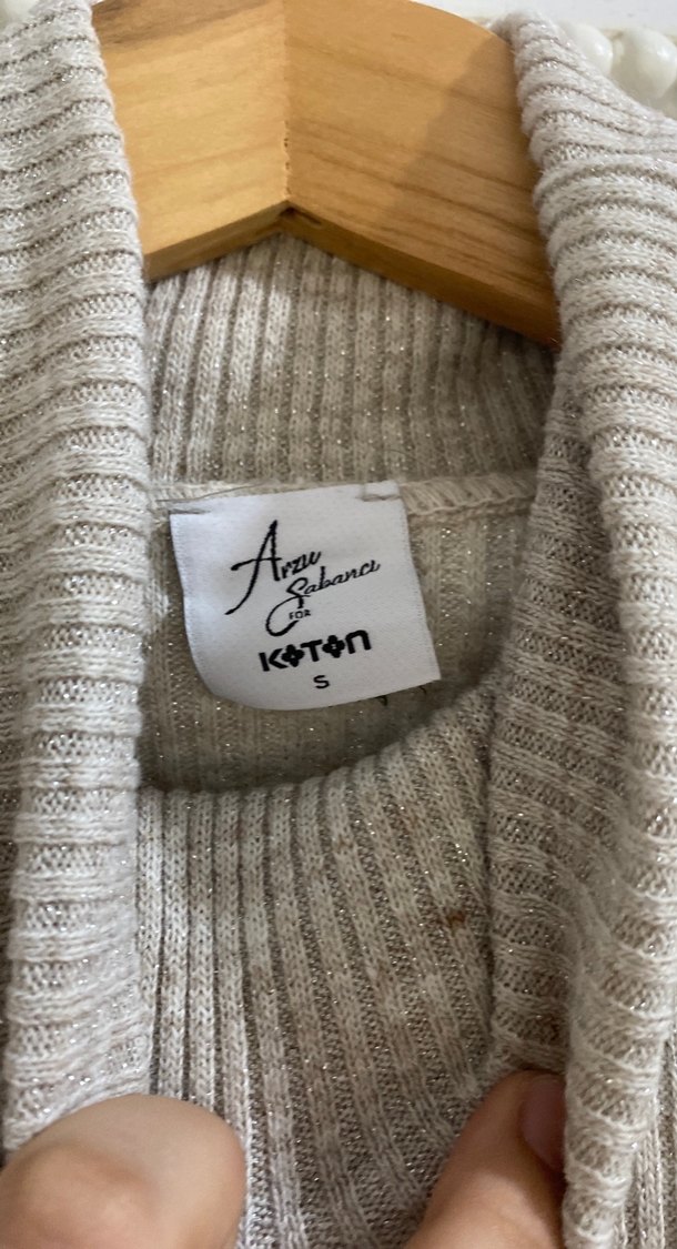 KOTON Bej Balıkçı Yaka Kadın Triko Kazak - Görsel 5